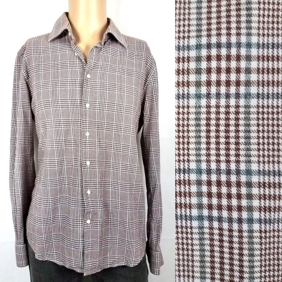 Other - SUIT SUPPLY Egyptian Cotton Red Plaid Shirt Large